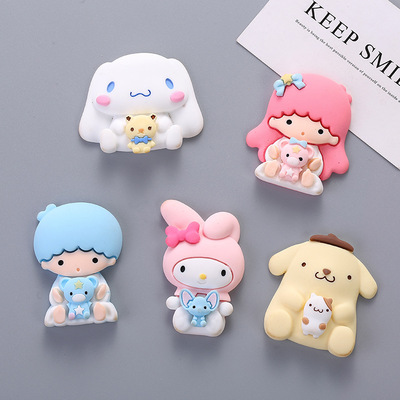 2pcs Cartoon Melody Gemini diy handmade crafts resin earrings accessories headdress mobile phone case cup decoration stickers nail art stamp