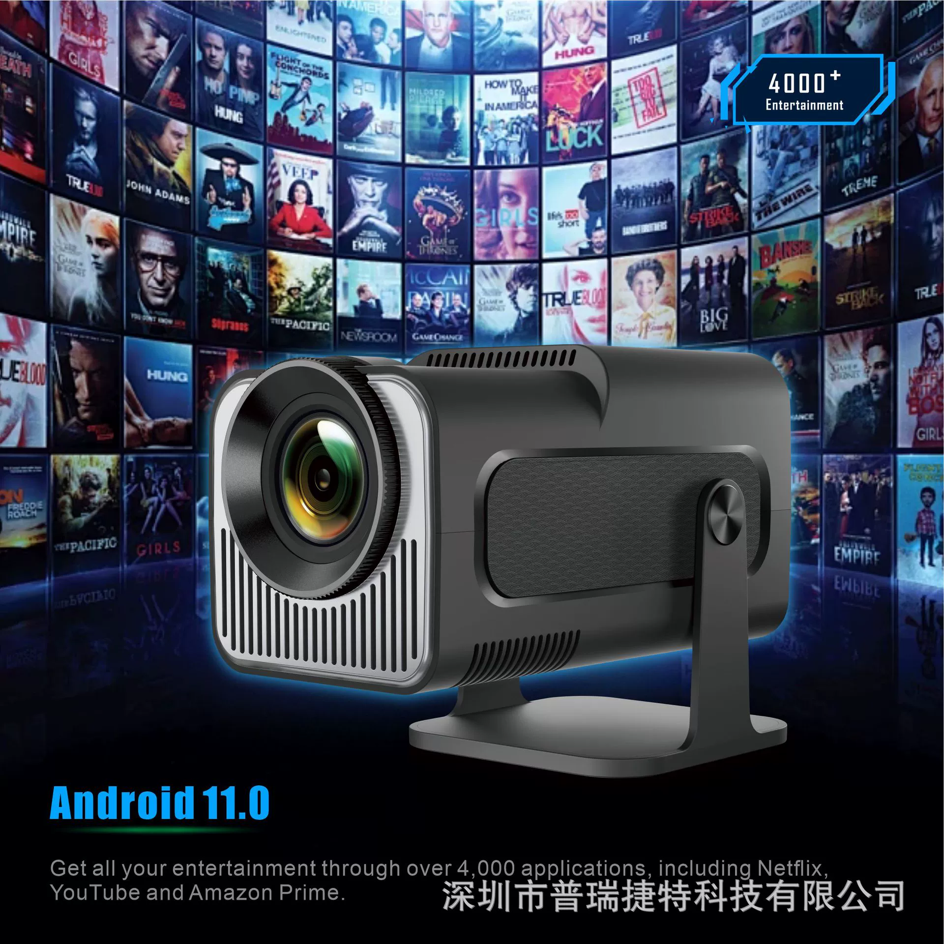 Cross-border новый HY320 MINI 4K HD Android умный домашний театр портативный мини проектор коротко-выбросной