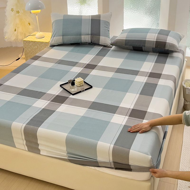 Nuevo estilo de sábana de algodón de una sola pieza de algodón colchón protector funda de cama sábana funda de cama de tres piezas verano 2024 nuevo estilo