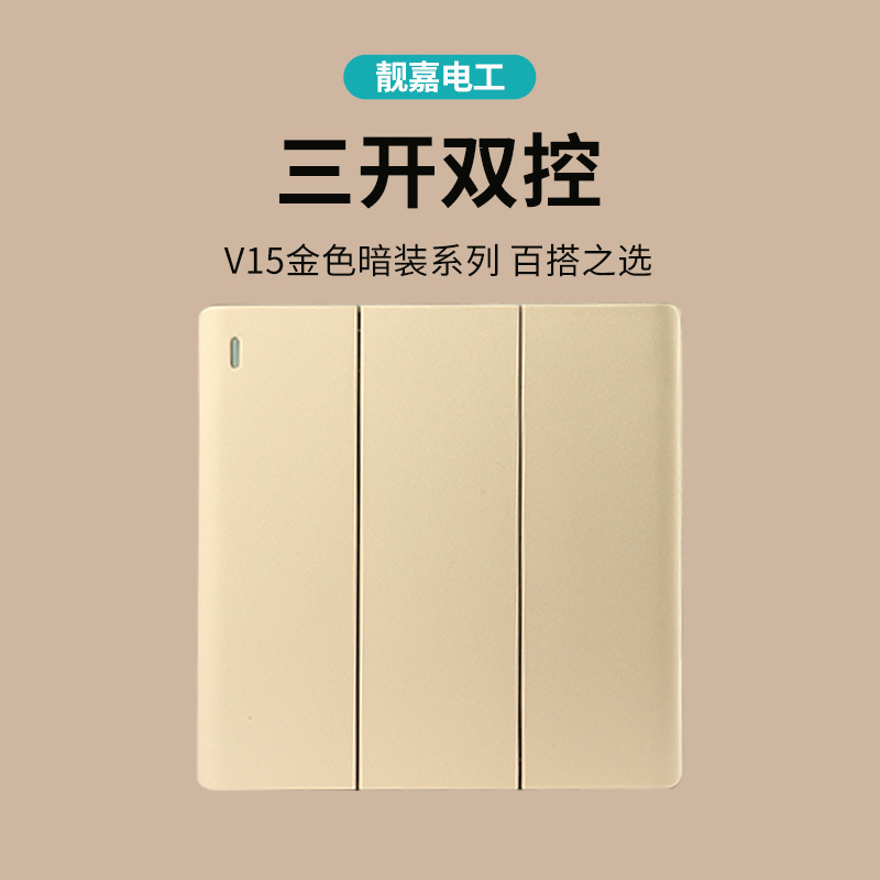 V15 three-open double-control switch