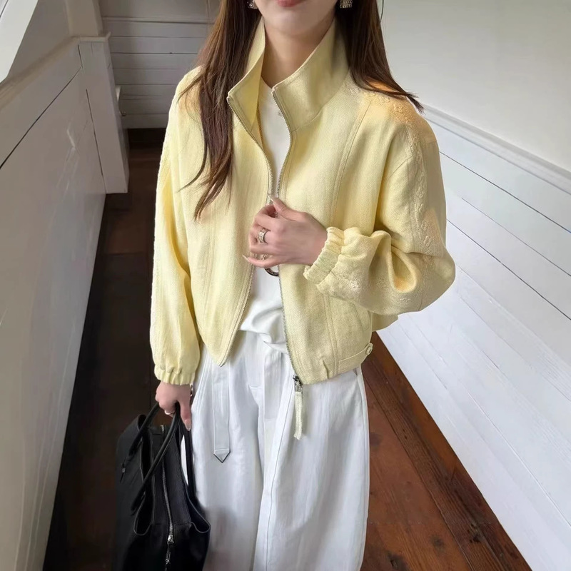 Jacquard Long-Sleeve Short Jacket for Women 2026 Spring Simple Versatile Casual Jacket for Petite Women Jacquard Long-Sleeve Short Jacket for Women 2026 Spring Simple Versatile Casual Jacket for Petite Women