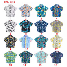 新款夏季男童婴幼童休闲百搭多色印花时尚短袖宝宝薄款短袖衬衫