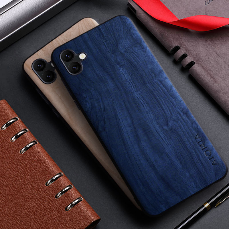 For Samsung Galaxy M13 5G A13 4G Staggered Wood Grain Leather Phone Case