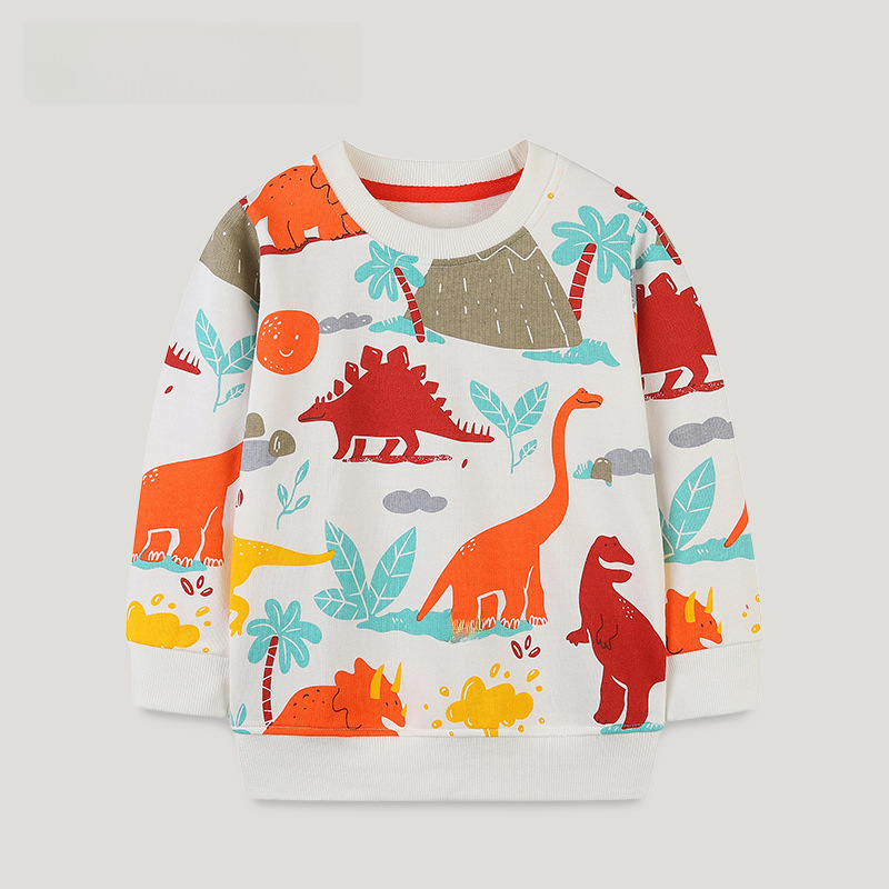 Aostabetty Western Children's Sweatshirt Spring and Autumn New Small and Medium Children's Long Sleeve Sweatshirt Top Cartoon Boy's Top