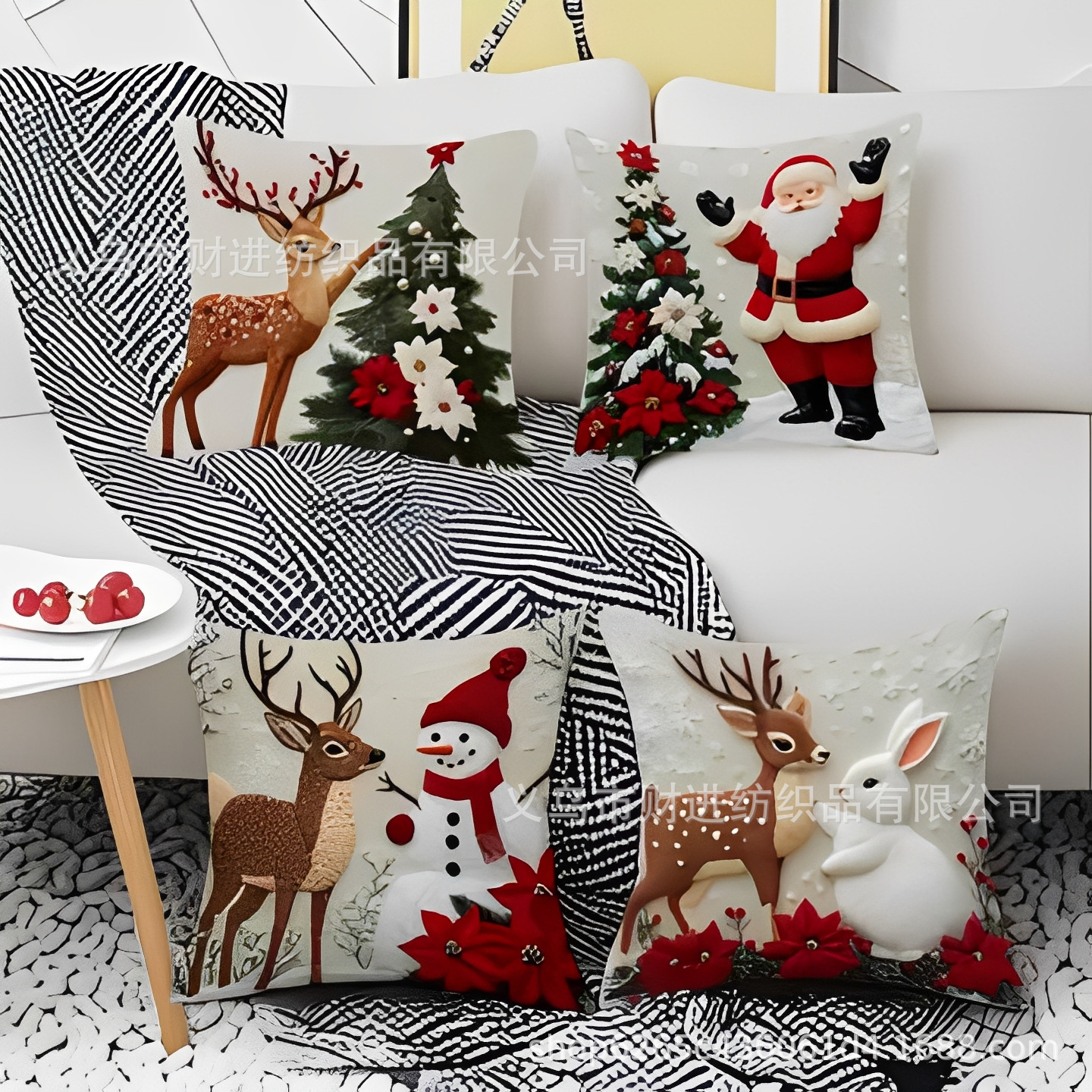 Transfronterizo Temu nueva combinación de Navidad abrazo funda de almohada Amazon casa sofá decoración cojín funda de almohada al por mayor image 40