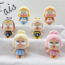 跨境毛绒哭娃钥匙扣盲盒滴胶公仔挂件labubu钥匙扣软胶公仔小挂件