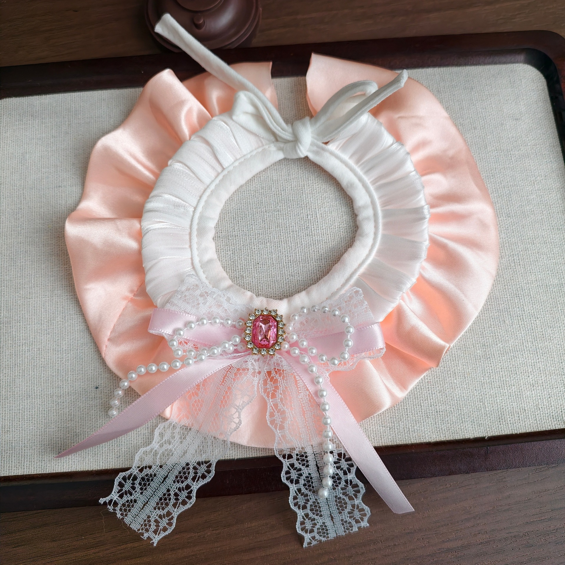 Cumpleaños de gato vestido sombrero mascota perro fiesta de cumpleaños princesa viento conjunto de diamantes collar de perro pequeño y mediano image 9