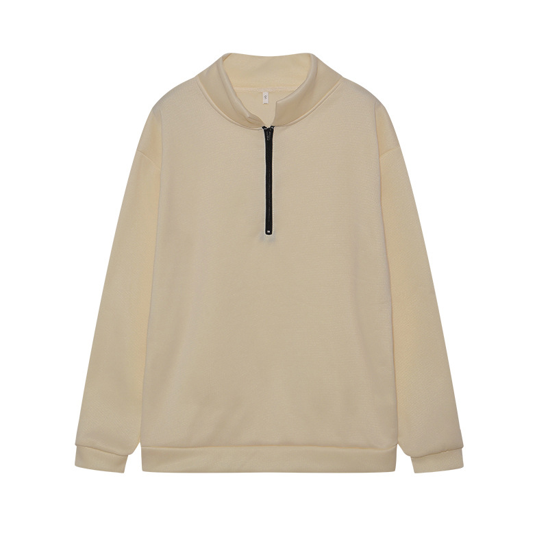 2023 Otoño e Invierno Nueva ropa de mujer europea y americana Amazon casual Top media cremallera pullover manga larga sudadera suéter mujeres