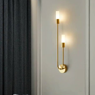 Cross-border Nordic Living Room Background Wall Lamp Household Bedroom Bedside Double-head Creative Simple Light Luxury Corridor Aisle Lamp