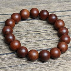 Lightning-struck jujube wood beads bracelet 12mm 17 beads for men and women, Taoist ritual accessory for carrying, handmade polished