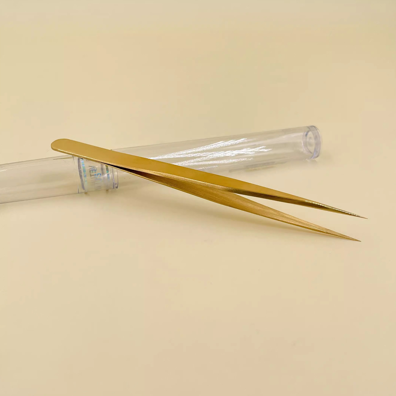 修表工具 金色镊子 尖头镊子 质量好 夹持小零件 精钢 镊子 指钳