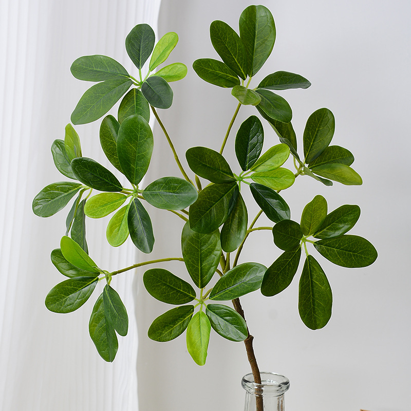 仿真鴨腳木假樹枝 鴨掌木綠植家居園林商場戶外插花裝飾盆栽花槽