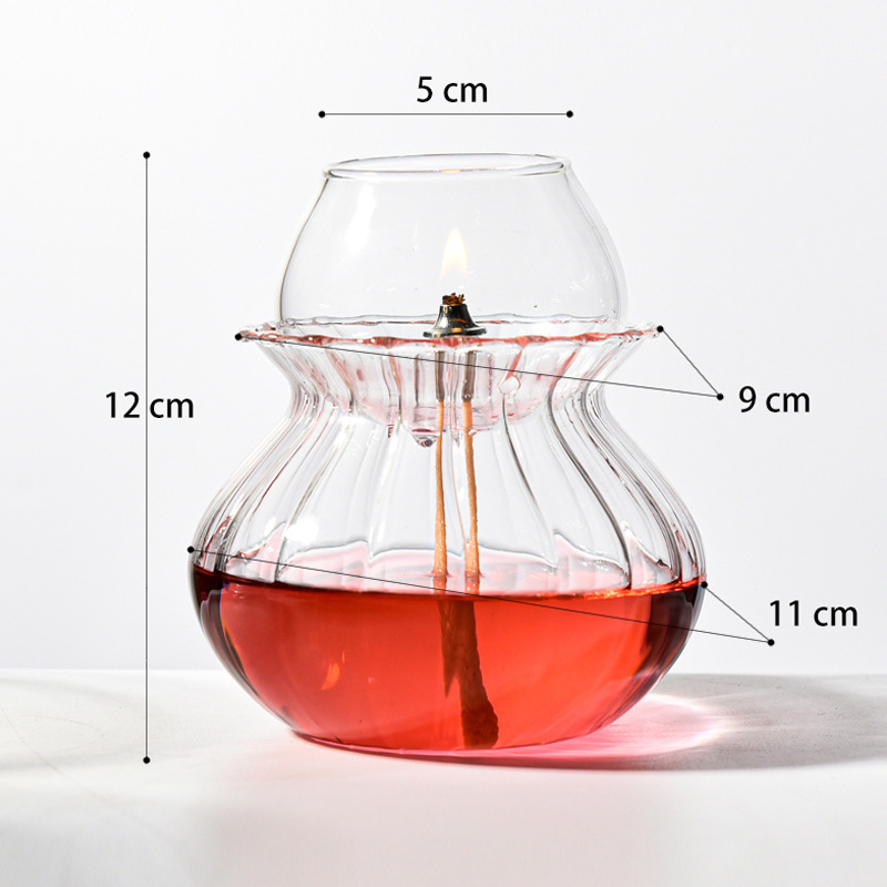 Creativo transparente hecho a mano de cristal candelabro vintage decoración del hogar lámpara de aceite vintage lámpara de aceite Antracita