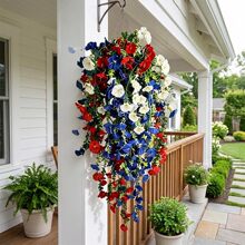 �羳��ƷRed White and Blue Hanging Flowers �t���{�Ғ컨