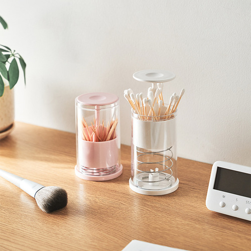 Personalized creative automatic toothpick box push-type cotton swab box Japanese-style home living room toothpick box can cotton swab box