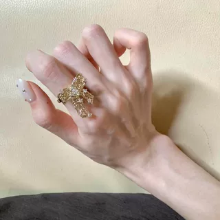 精致轻奢超闪蝴蝶戒指镶嵌时尚百搭显气质女款指环优雅经典
