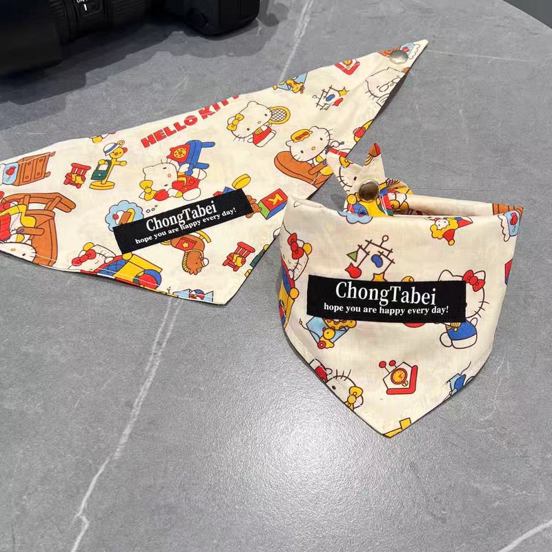 宠物猫咪狗狗凯蒂猫网红三角巾复古围脖拍照饰品中小大型犬口水巾|undefined