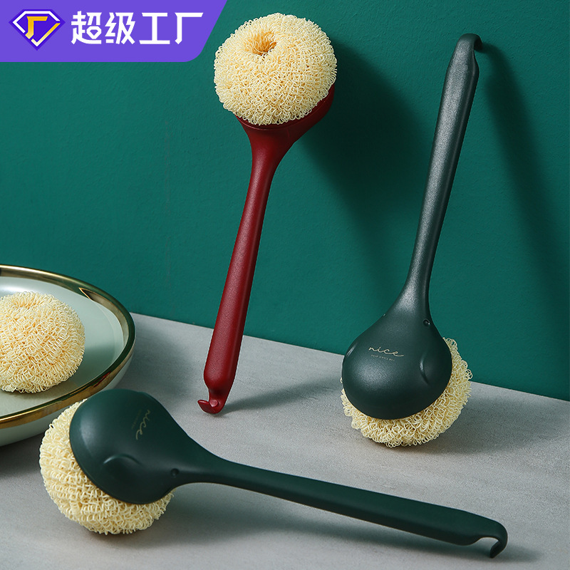 Flying Rabbit Pot Brush, Dishwashing Brush, Pot Cleaning Ball, Non-Shedding, Oil-Removing, Household Stove Decontamination Brush, Brush Head Does Not Stick to Oil