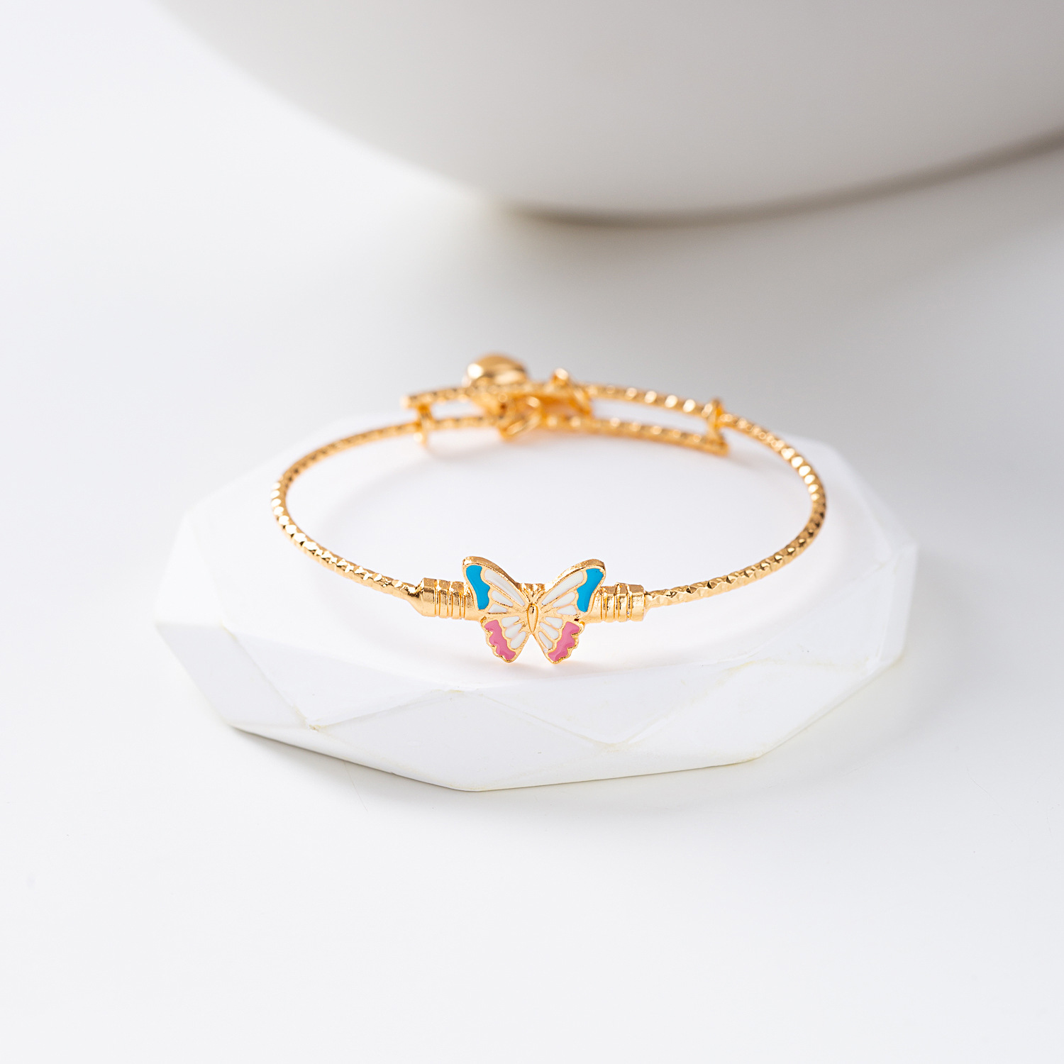 Moda infantil bronce dorado goteo de aceite conjunto de joyas mariposa Mickey anillo de dibujos animados collar pendientes brazalete joyas