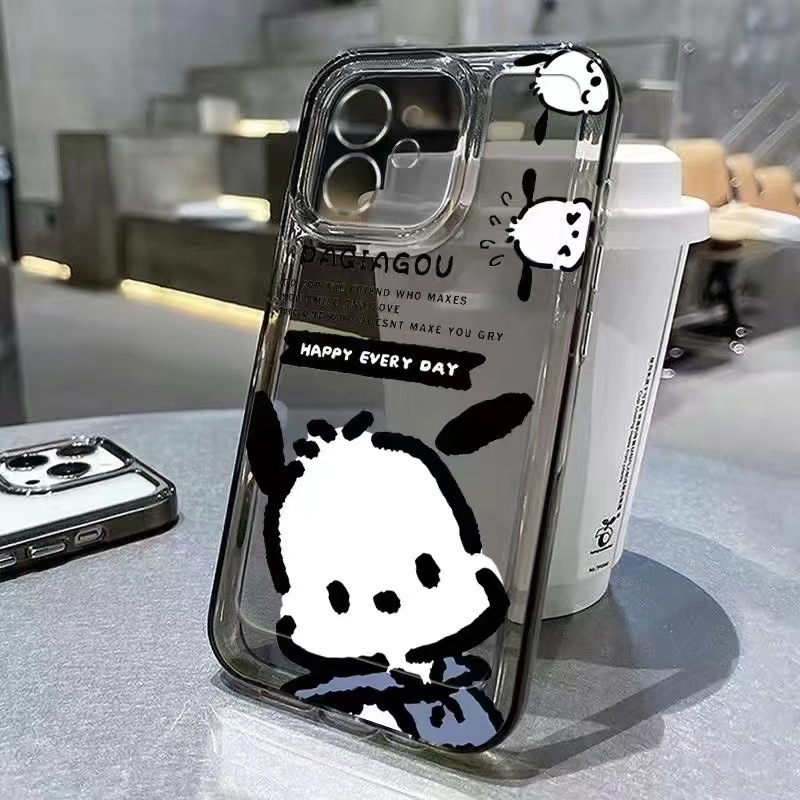 Estilo japonés y coreano para iphone16promax funda para teléfono móvil transparente Apple 15 anti-caída 14pro lindo 13/12xr