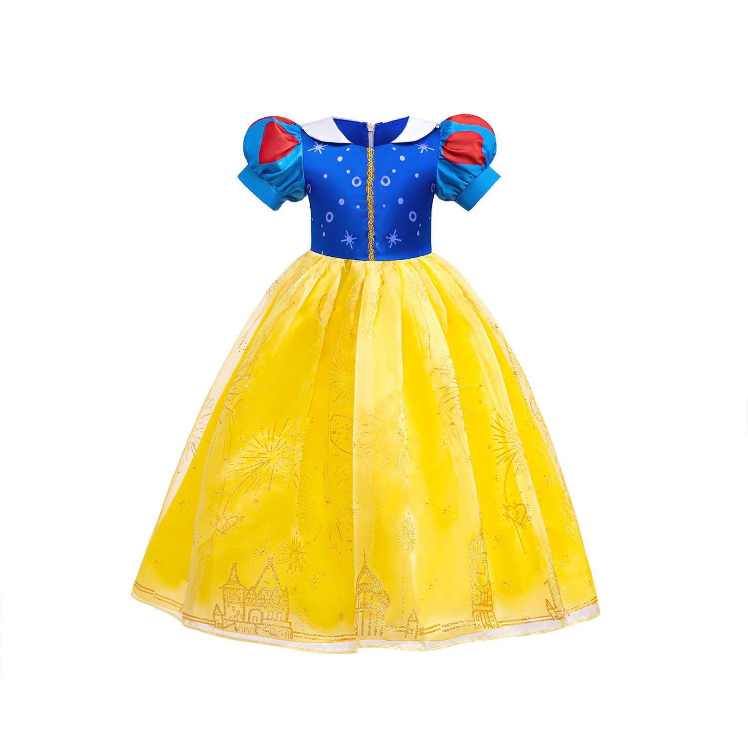 Vestido blanco de nieve para niños de comercio exterior transfronterizo con chal largo pettiskirt bronceado vestido de flores para niñas