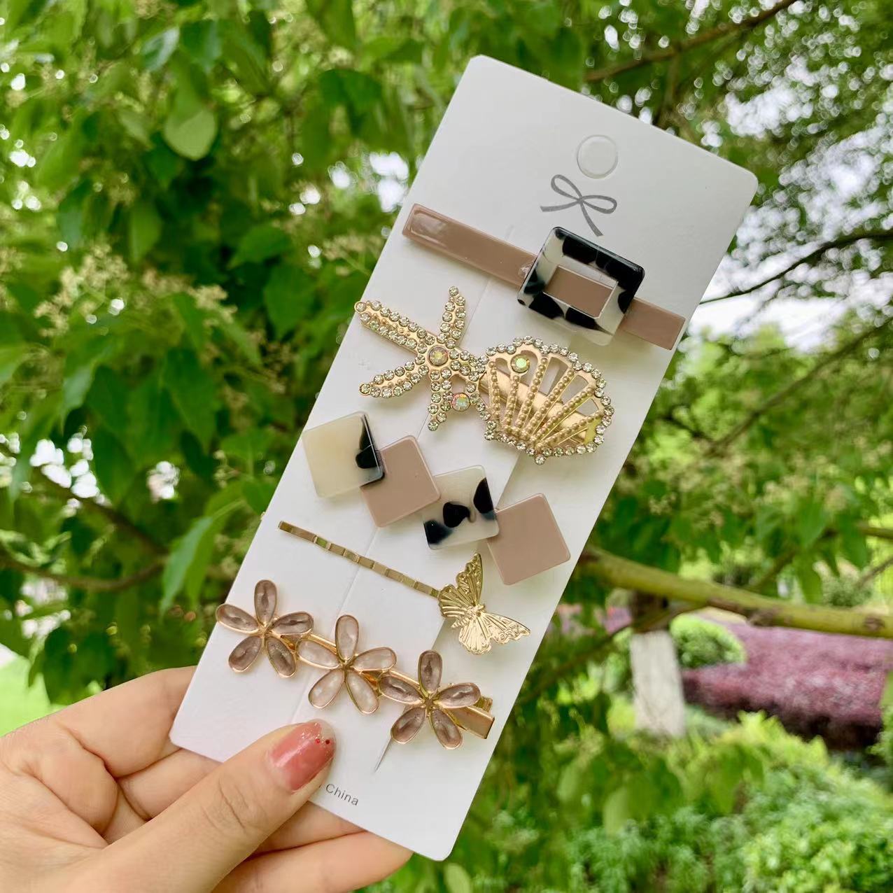 Star, Bow Knot Pattern Women'S Gender Sweet Style Women's Sweet Star Bow Knot Metal Hair Clip
