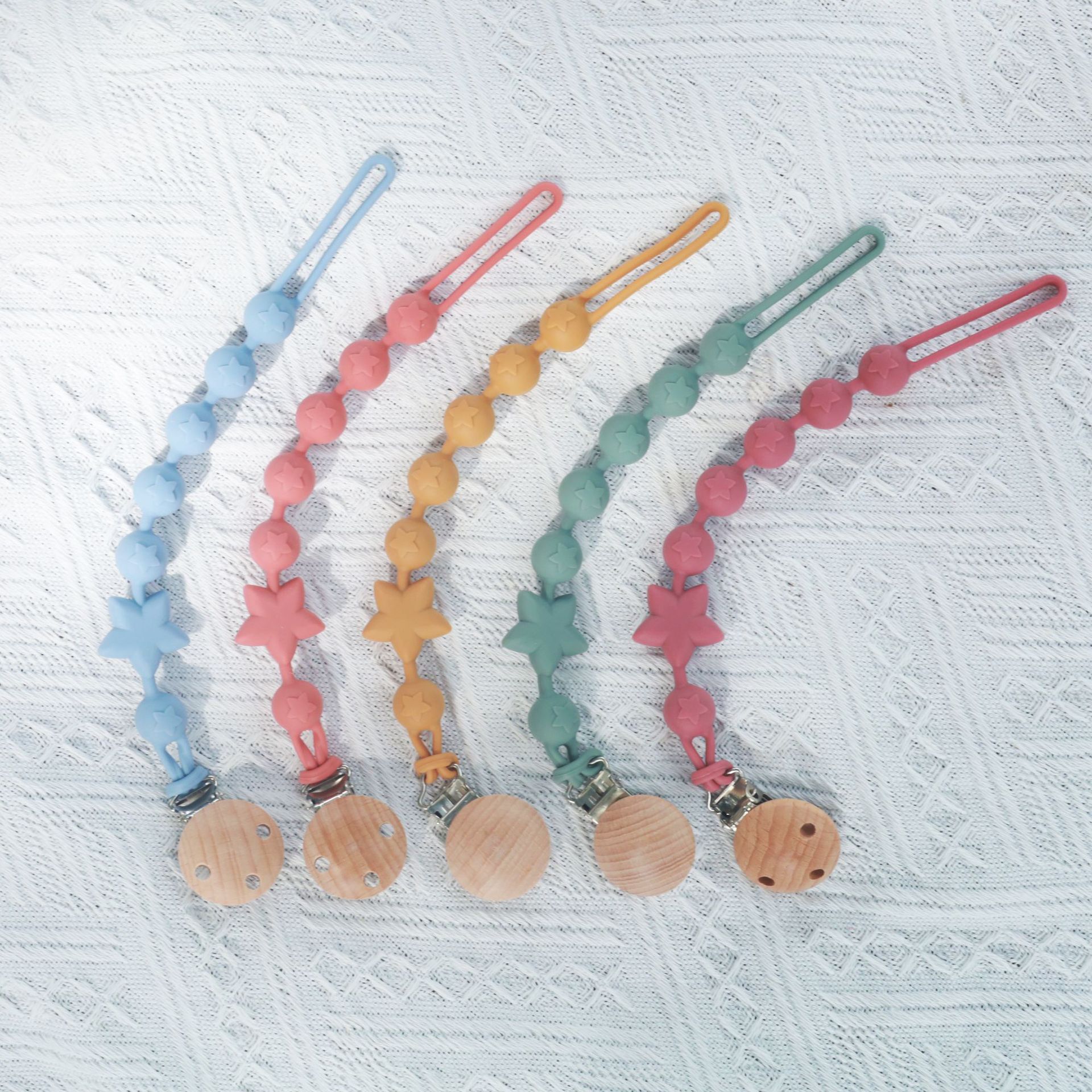 Cross-Border Popular Silicone Pacifier Chain Multi-Functional Silicone Pacifier Chain Baby Teether Anti-Drop Chain Anti-Lost Rope