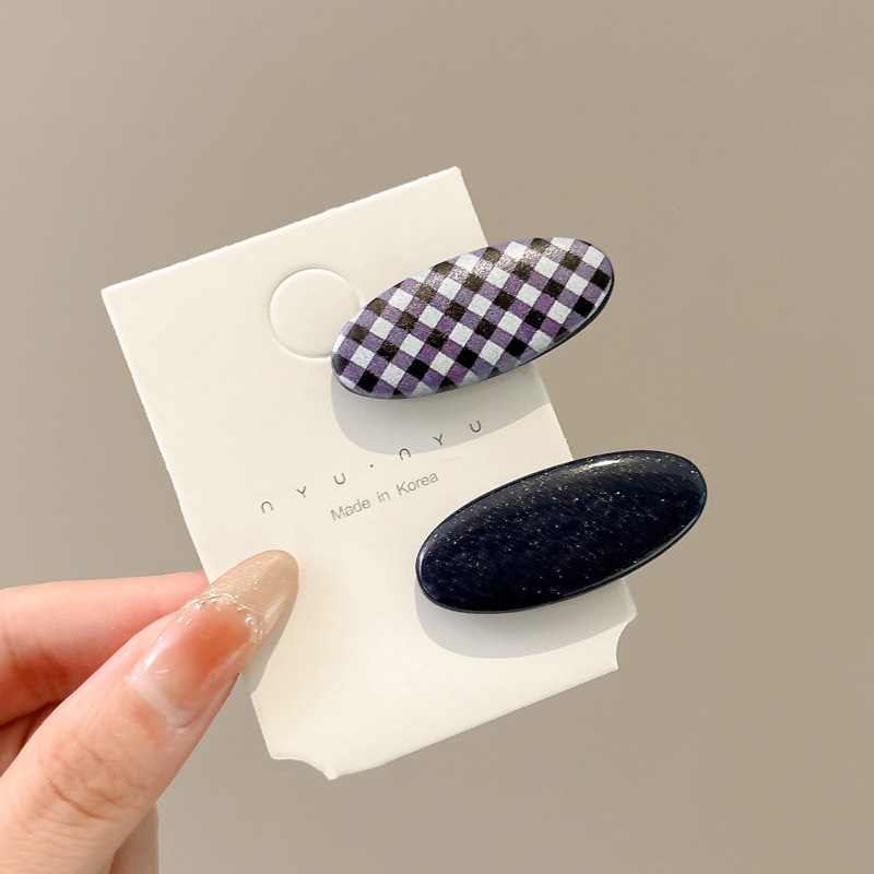 Temperamento Horquilla de ácido acético Horquilla rota lateral con estampado de leopardo 2025 Nuevo clip de pico de pato estilo retro de Hong Kong Tocado de horquilla simple