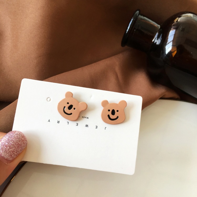 Cute Cartoon Smiling Bear Earrings display picture 8