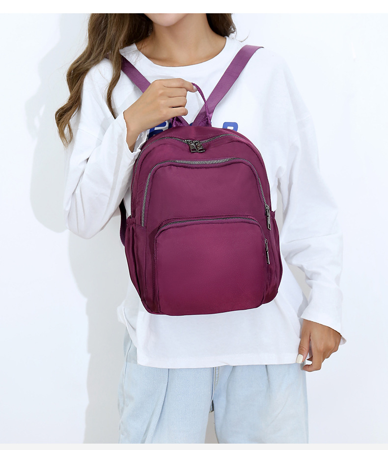 Étanche Couleur Unie Décontractée Voyage Sac À Dos Femme display picture 2