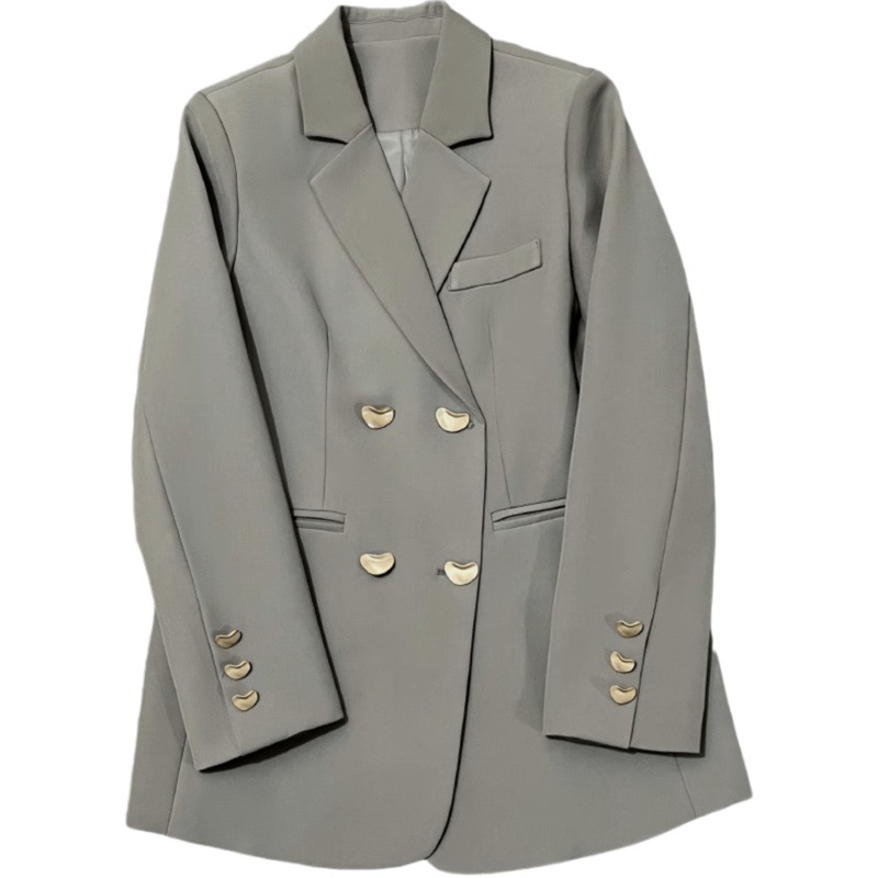 Blazer Casual de Vestir para Mujer de Poliéster Manga Larga con Cuello de Solapa