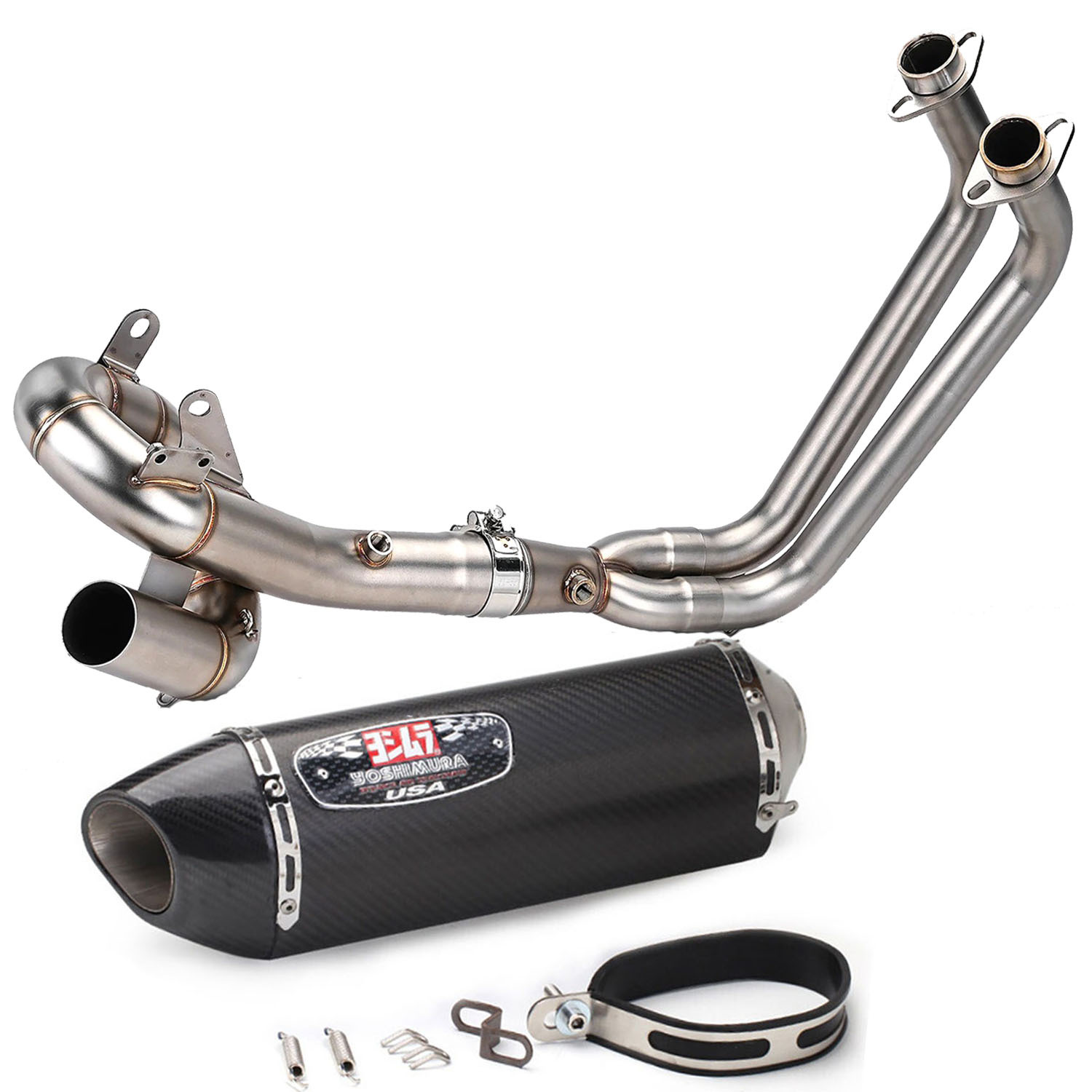 Suitable for MT-07 XSR700 14-25 motorcycle modified exhaust pipe front section with swirl MT07 exhaust pipe tail throat
