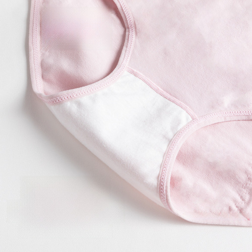 Pure Color Cotton Women's Medium Rise Menstrual Antibacterial Crotch Leak-Proof Simple Breathable Triangle Panties, One Piece Drop Shipping