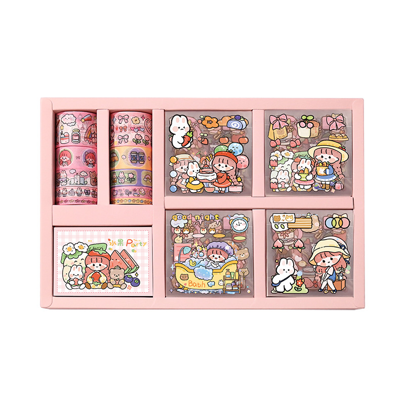 Ziyi AKi-Juego de pegatinas de cinta de nota de salsa, pegatina decorativa de alto valor con patrón pequeño, Guka, gran oferta transfronteriza