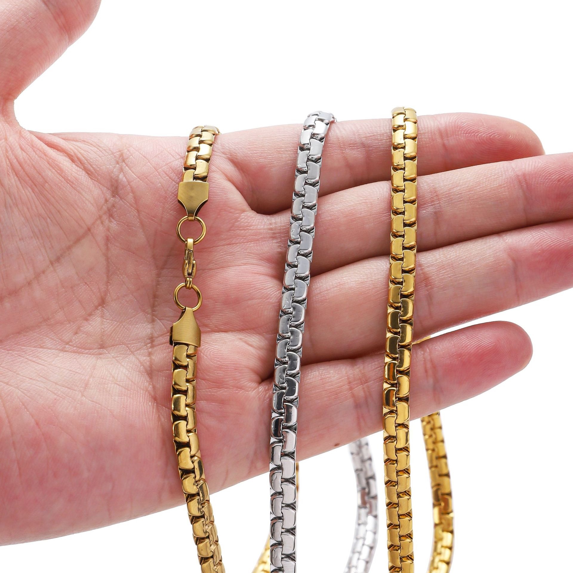 men's necklace stainless steel from pearl hip-hop style