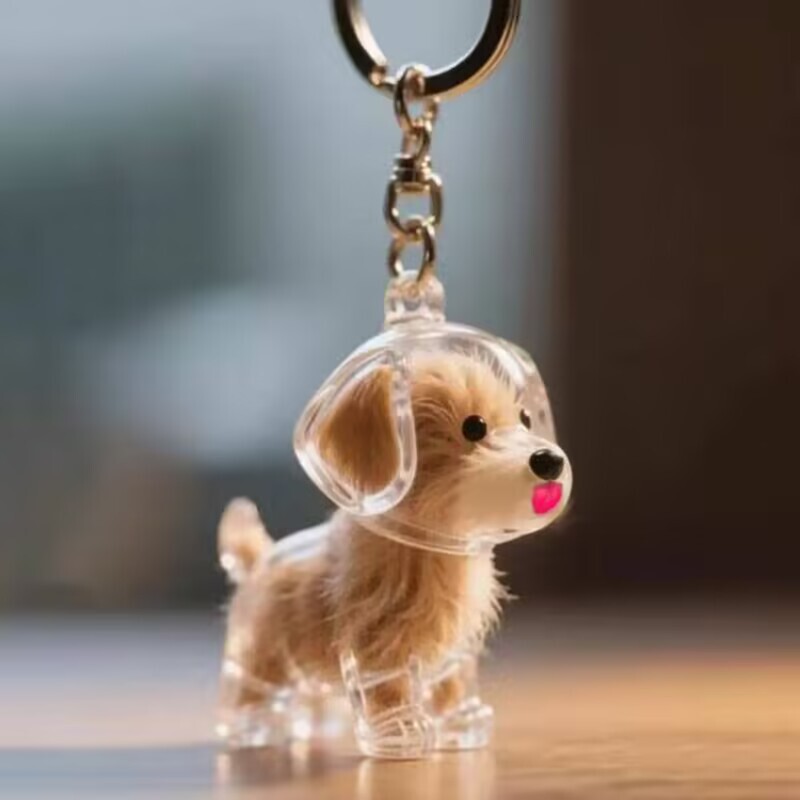 かわいい子犬透明毛収納ボックス動物毛玉カプセルペンダント装飾記念ダストボックス収集おもちゃ|undefined