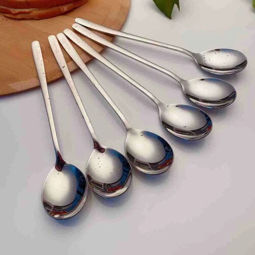 Stainless steel Korean spoon German gift box long handle spoon set household coffee dessert stirring spoon rice spoon tableware