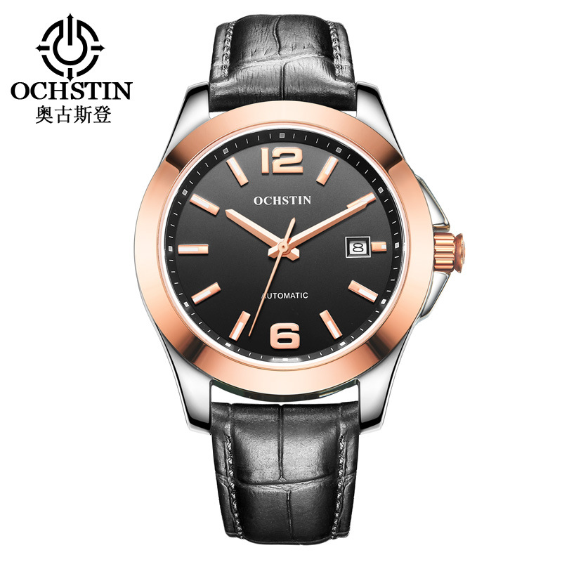 Genuine goods augustden leather waterproof reloj mecánico automático trendy Business casual Watch CA021A