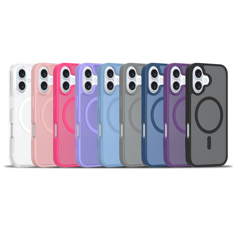 Cross-Border Applicable iPhone 16 Phone Case, Translucent Matte Skin-Feel Case, Apple 15 Thick Magnetic 2.0 Phone Case