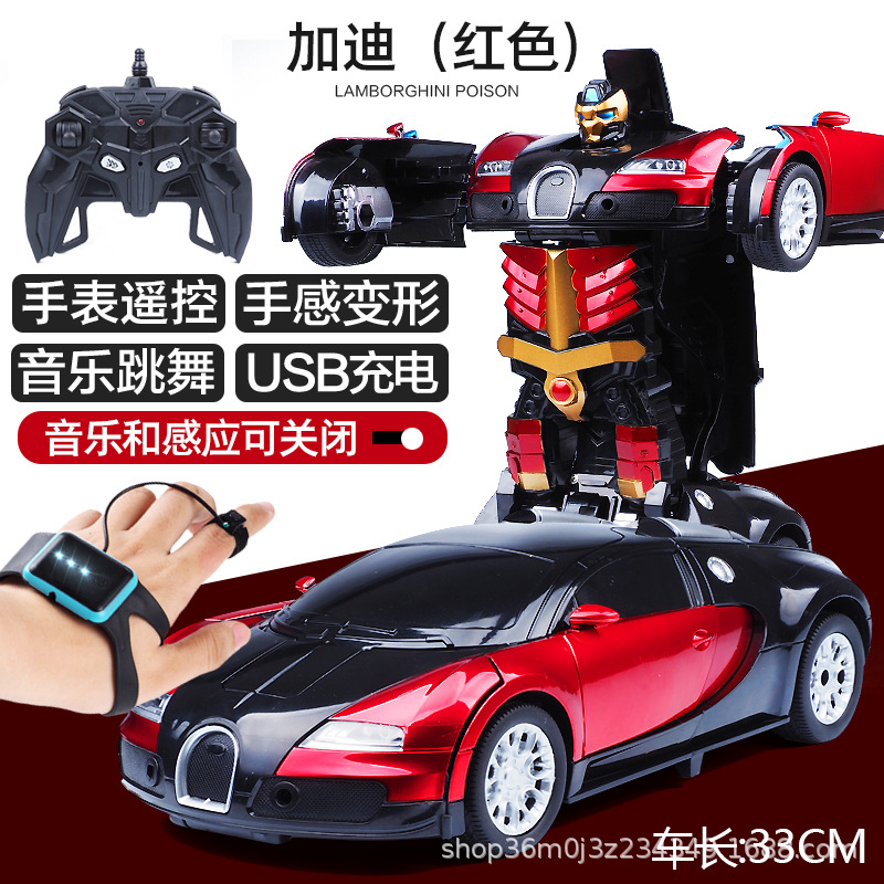 Control remoto de deformación de detección de gestos cargador de automóviles de carreras de cuatro ruedas robot grande niño niño coche de juguete súper grande