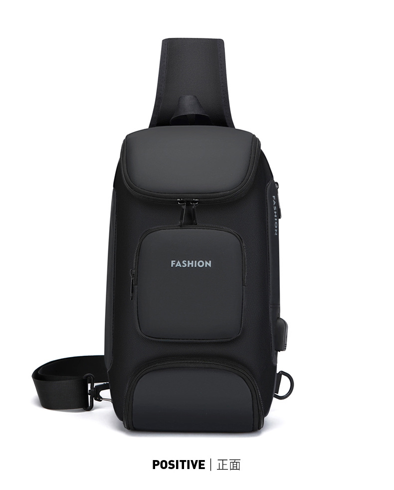 Men's chest bag, crossbody bag, men's fashionable and casual crossbody bag, crossbody backpack, single-shoulder bag, cross-border men's bag, chest bag, trendy undefined