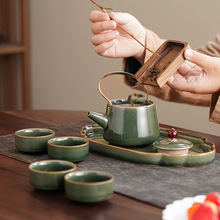 新中式可养开片陶瓷哥窑亚行茶具套装冰裂纹伴手礼可家用一件代发