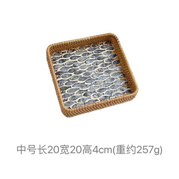 Vietnamese rattan shell tray fruit plate grows square tray household…