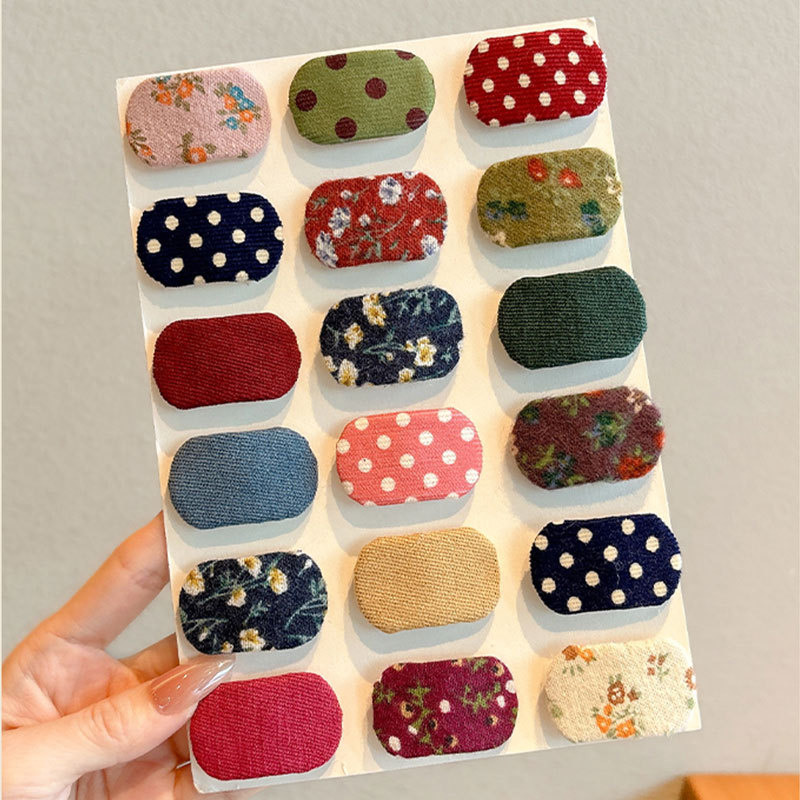 Coreano color caramelo amor pinzas de cabello de frangeas lindas chicas de tela punto de onda cuadrado clip BB clips para niños clip lateral de cabello roto