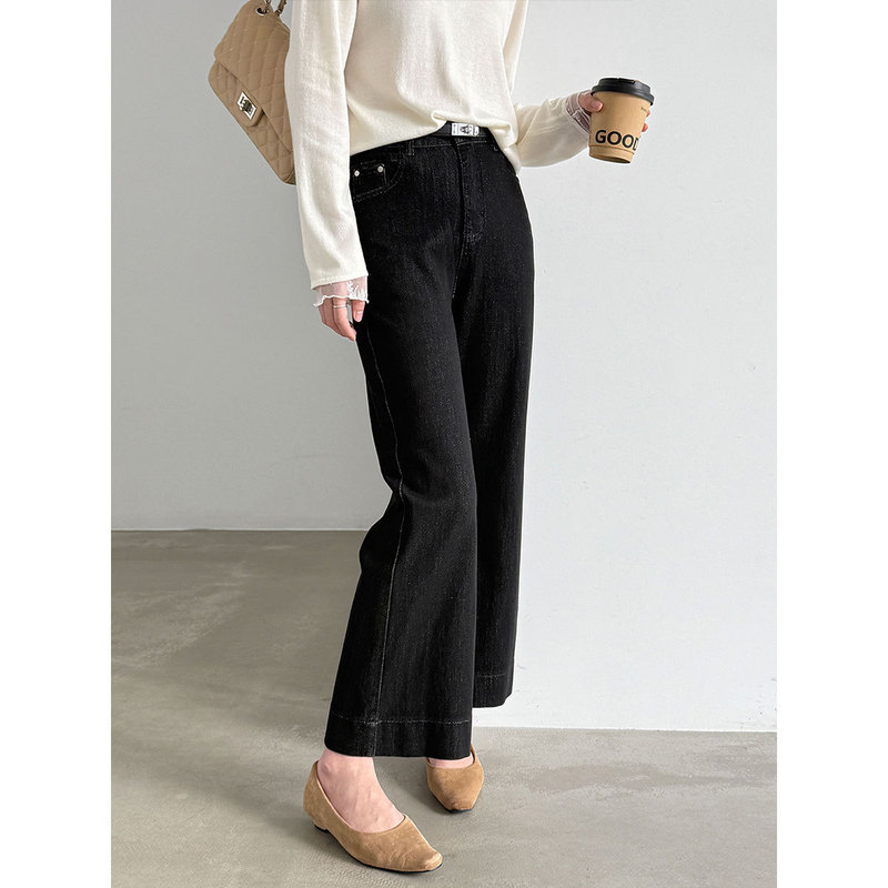 NS classic retro flared cropped washed denim pants for women, autumn 2026, slim fit, stretchy, casual pants W68597 NS classic retro flared cropped washed denim pants for women, autumn 2026, slim fit, stretchy, casual pants W68597