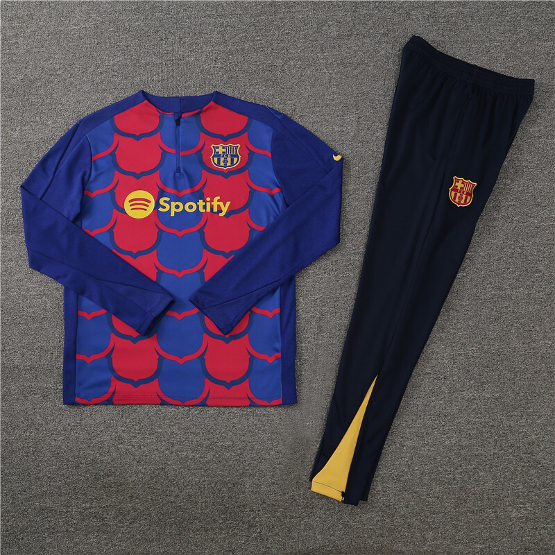 Barça camiseta de entrenamiento de fútbol adulto hombre niño juego de invierno Barça juego de manga larga número de impresión