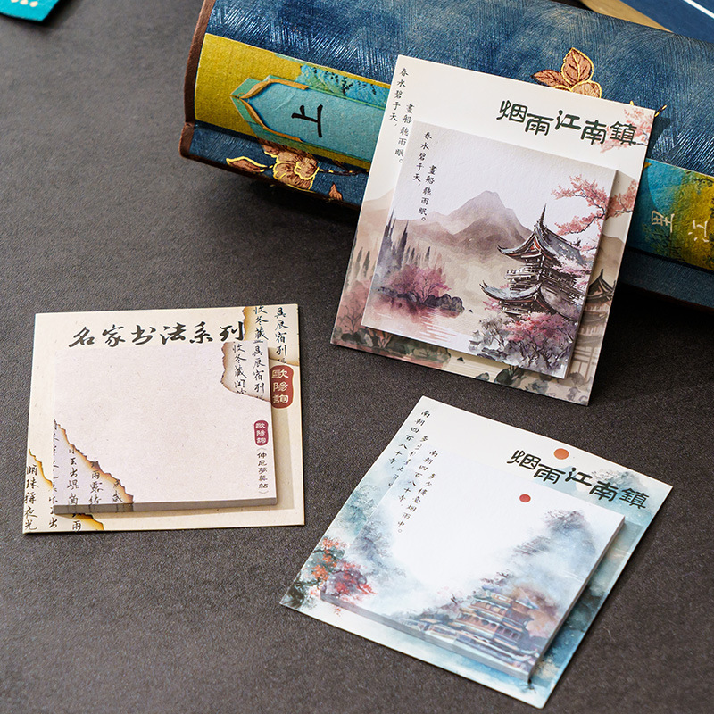 Notas adhesivas Estilo antiguo Mensaje de oficina para estudiantes de secundaria y primaria N pegatinas de alto valor Papel adhesiva de estilo chino