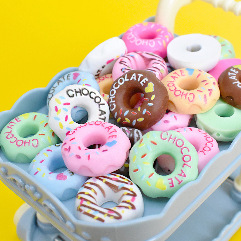 Colorful Letter Latte Art Donut Series Food Toy DIY Cream Glue Accessories Doll House Refrigerator Magnet Resin Accessories