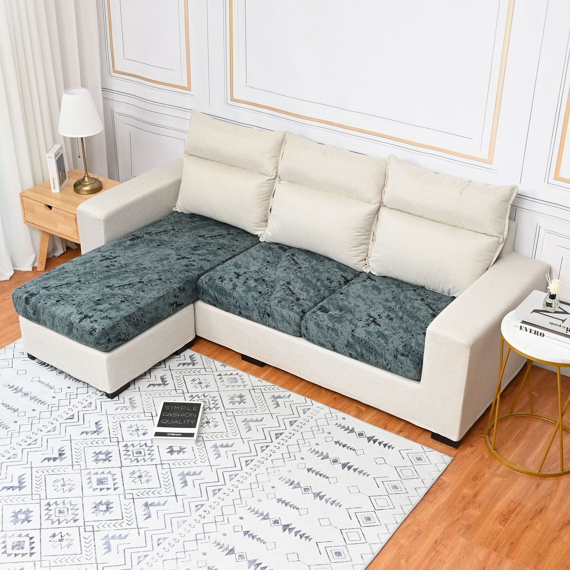 Transfronterizos elásticos un solo molino de leche impresa serigrafía sofá cojín cubierta de sofá cuatro estaciones general todo incluido cubierta de sofá fábrica al por mayor