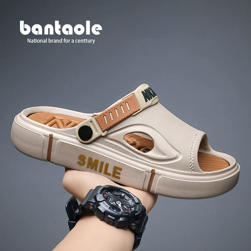 Сандалии мужские, нескользящие дофаминовые, сверхлегкие и сверхтолстые тапочки для занятий спортом на открытом воздухе и вождения, двухслойная пляжная обувь для пар.